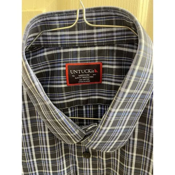 Men's Slim Fit M Untuck It Button Down Wrinkle Free, 100% Cotton Shirt - Picture 5 of 10